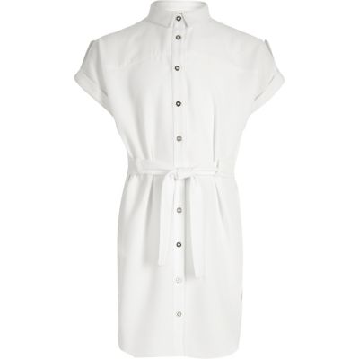 Girls white shirt dress